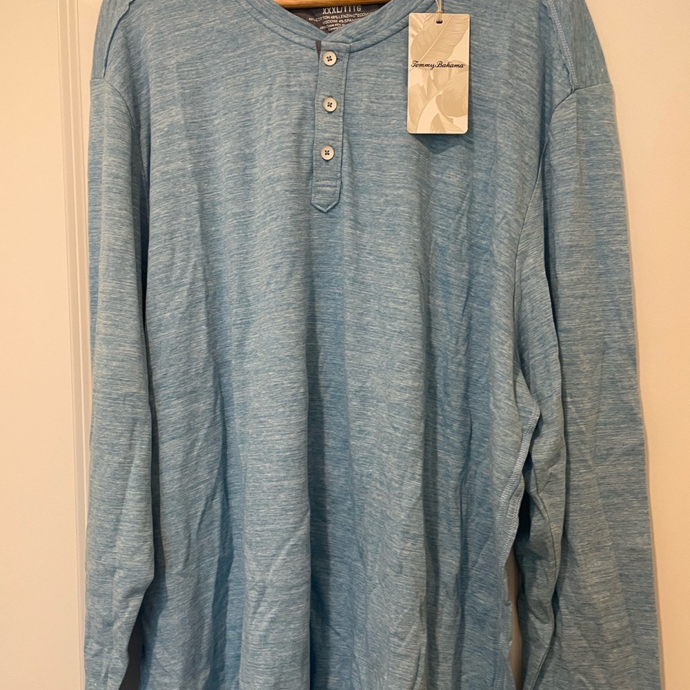 Tommy Bahama Light Blue Long Sleeve Henley